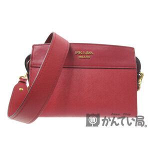 Prada Esparado Saffiano Red Shoulder Bag Logo